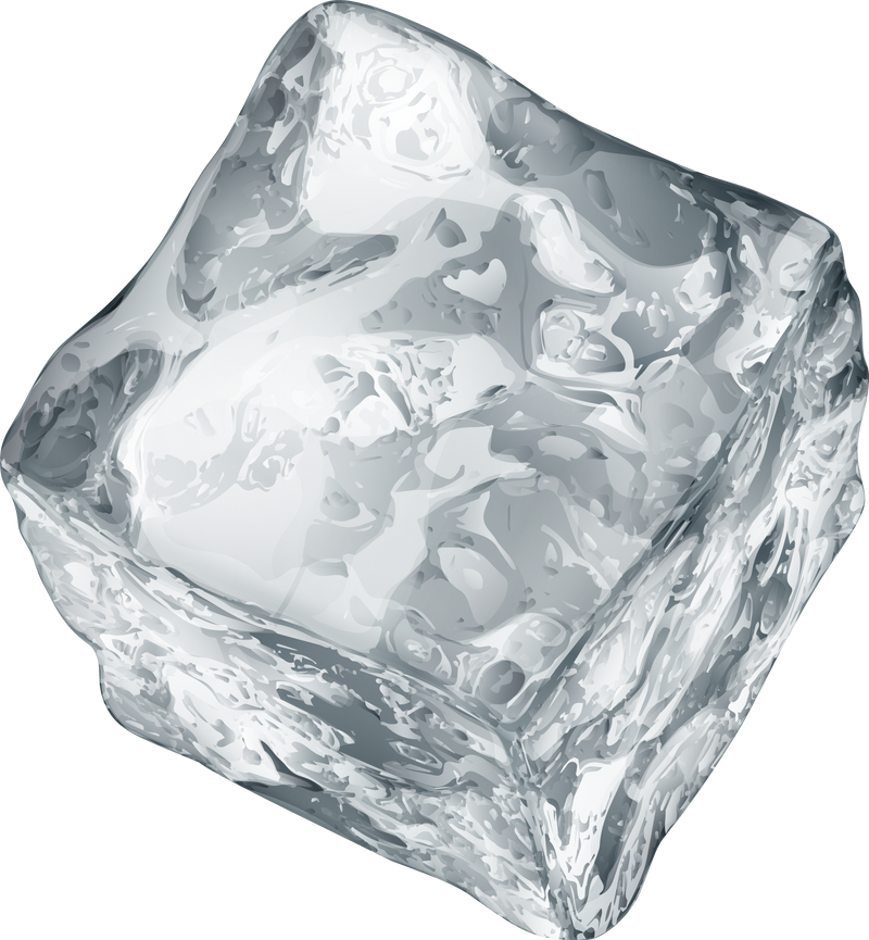 Realistic ice cube in gray color